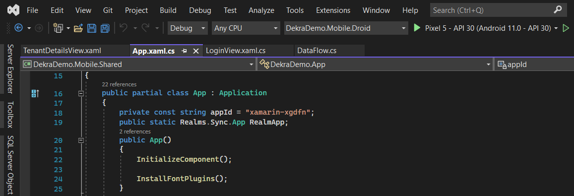 appXAML Code