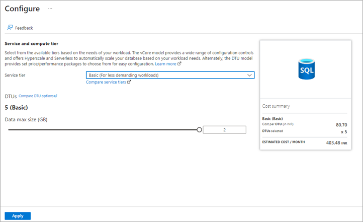 Configure SQL