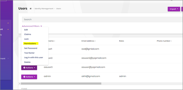 Login to the tenant user, create new User from Administration/Identity Management/Users.   Enable chat permission to that user as follows